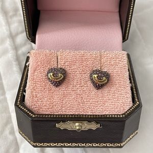 Juicy Couture Purple Pave Heart Earrings